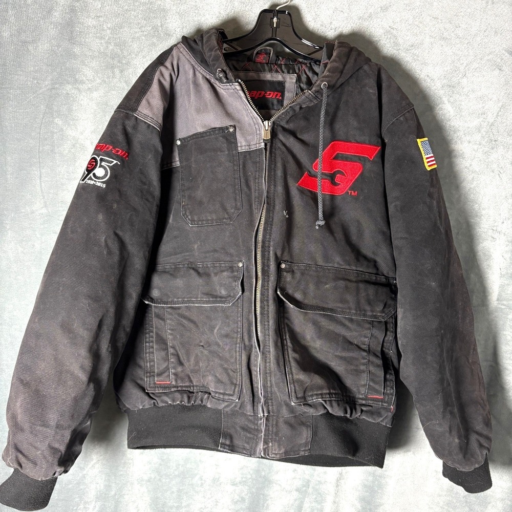 Snap-on ナイロンジャケット ブラック Snap On Tools 95th Anniversary Hooded Black Canvas Wo… - Gem